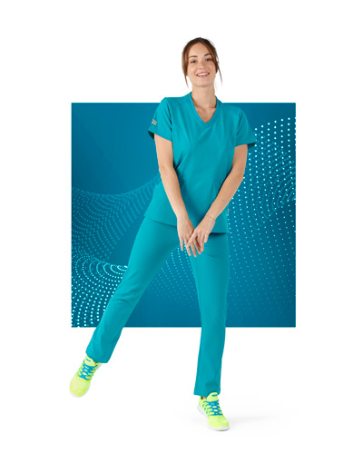 Vétérinaire en tenue médicale Belissa Sportswear bleu turquoise